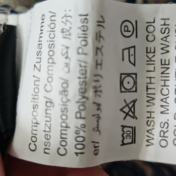 SHEIN Tan and Navy Blue Print Dress - Picture 9 of 14